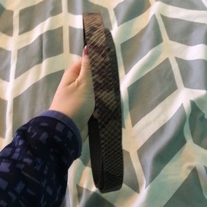 Fossil snake skin belt